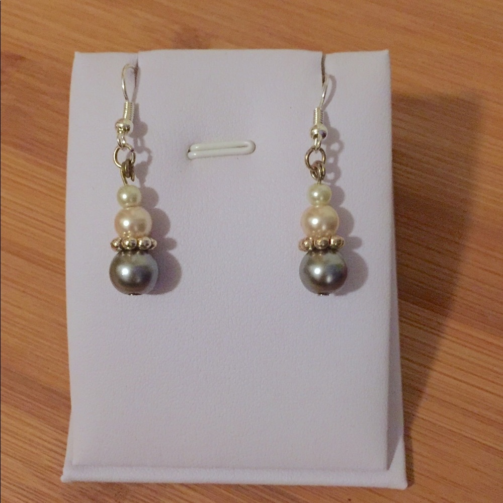 Glass Pearls Drop Earrings